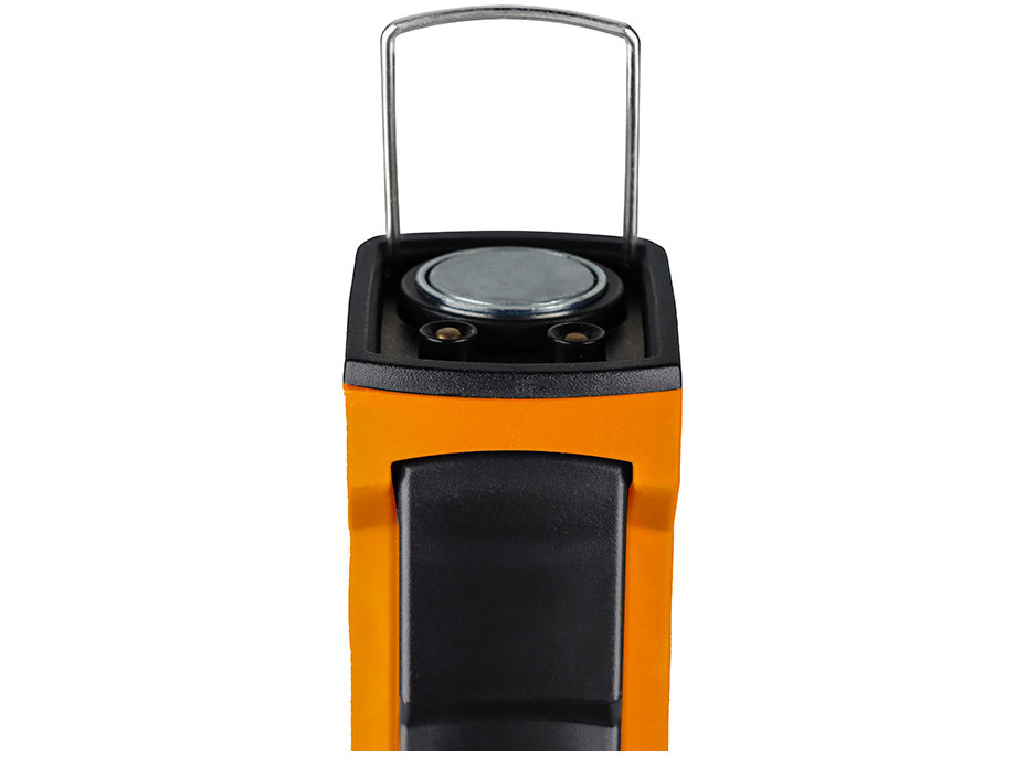 Solight pracovní nabíjecí LED lampa, 500lm + 70lm, COB, Li-Ion, USB, černooranžová
