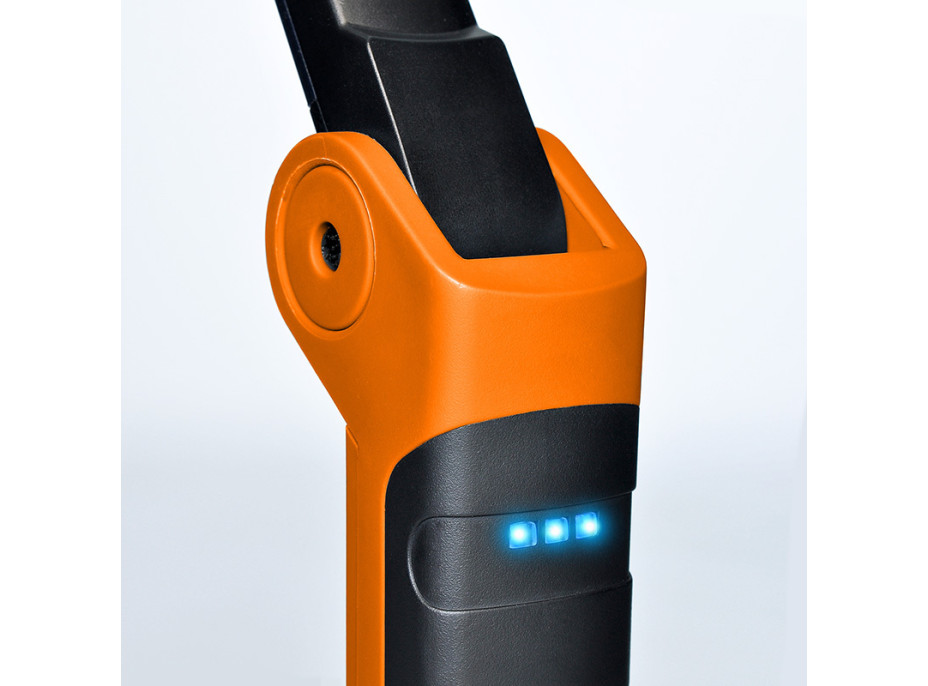 Solight pracovní nabíjecí LED lampa, 500lm + 70lm, COB, Li-Ion, USB, černooranžová