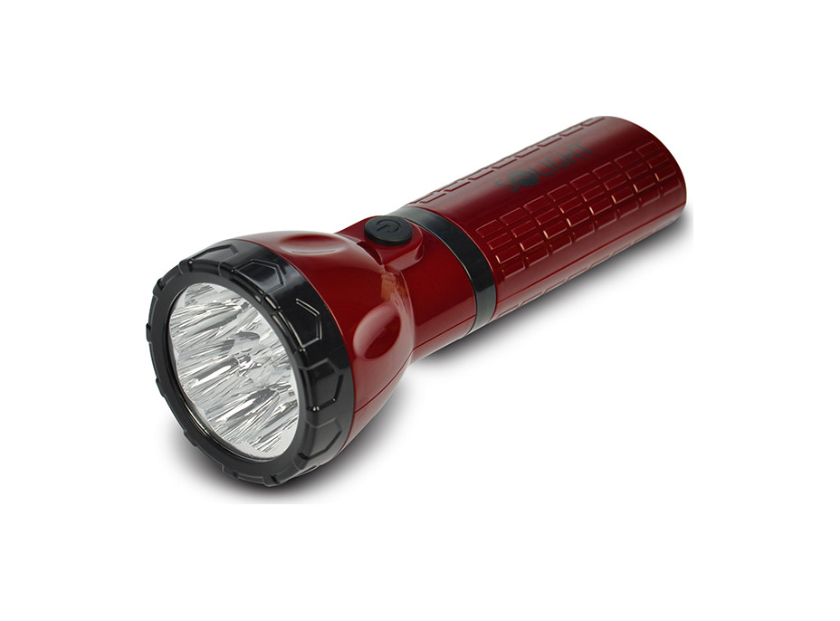 Solight LED nabíjecí svítilna, 9 x LED, červenočerná, plug-in