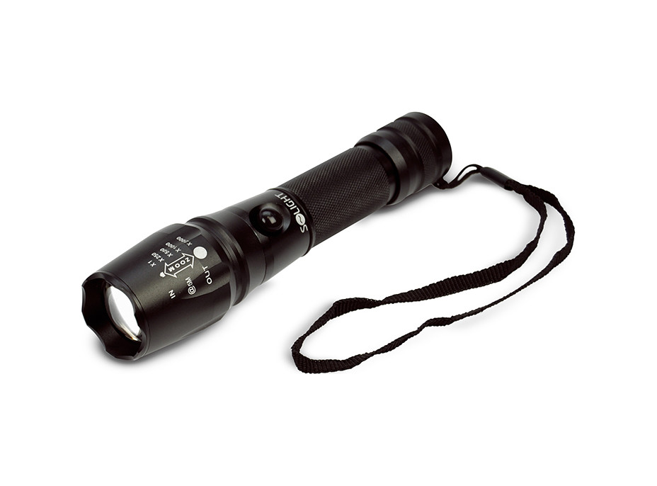 Solight LED nabíjecí profesionální svítilna, 600lm, T6 XML Cree LED, zoom, Li-Ion