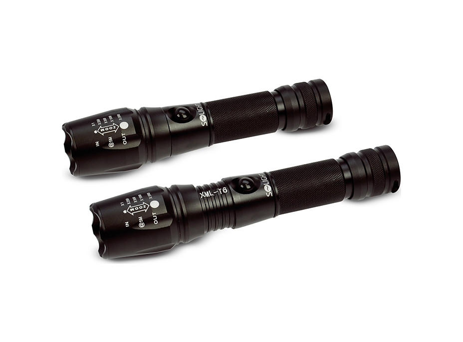 Solight LED nabíjecí profesionální svítilna, 600lm, T6 XML Cree LED, zoom, Li-Ion