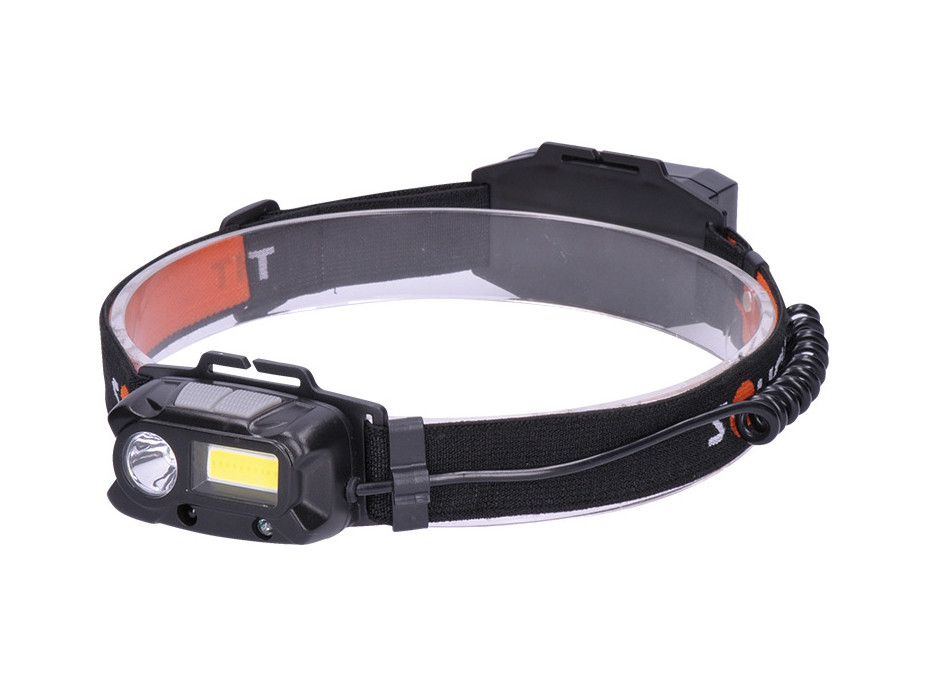 Solight LED čelová nabíjecí svítilna, 3W + COB,150 + 60lm, Li-Ion