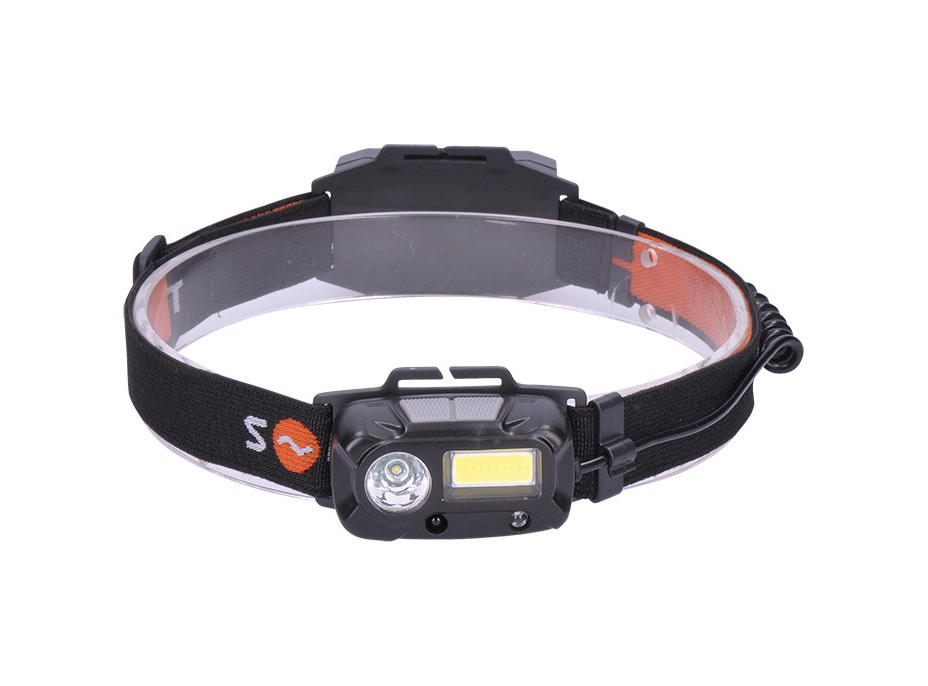 Solight LED čelová nabíjecí svítilna, 3W + COB,150 + 60lm, Li-Ion
