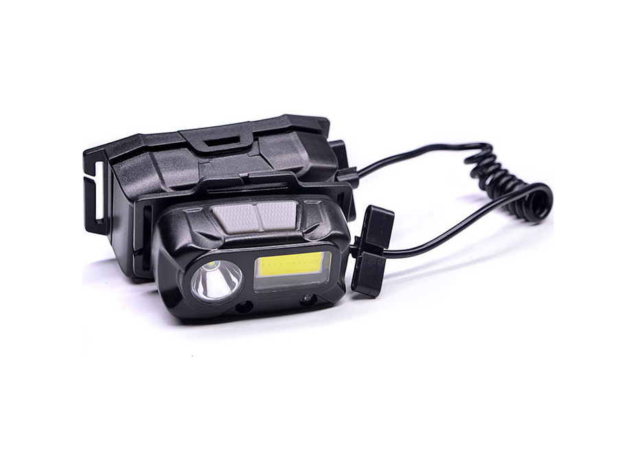Solight LED čelová nabíjecí svítilna, 3W + COB,150 + 60lm, Li-Ion