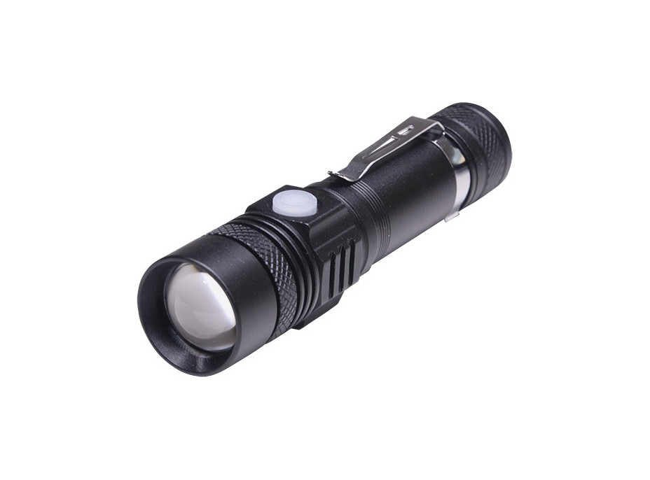 Solight LED nabíjecí svítilna s cyklo držákem, 400lm, zoom, Li-Ion