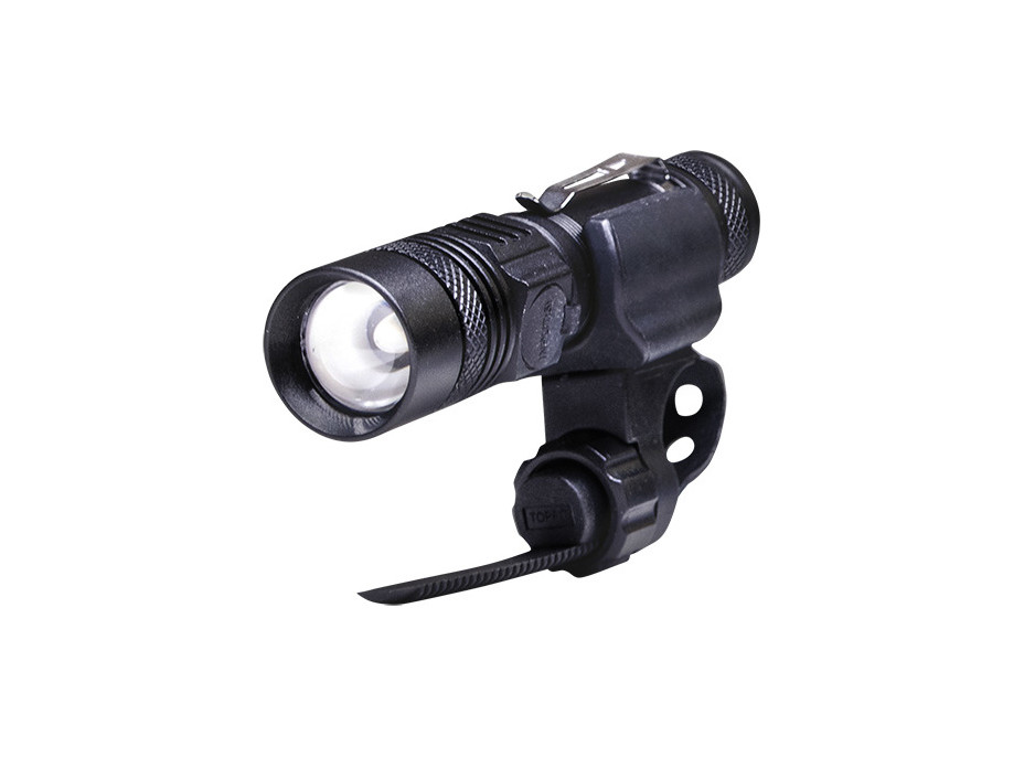 Solight LED nabíjecí svítilna s cyklo držákem, 400lm, zoom, Li-Ion
