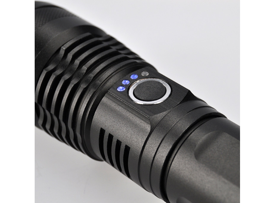 Solight LED nabíjecí svítilna, 1000lm, zoom, dárkové balení, Li-Ion