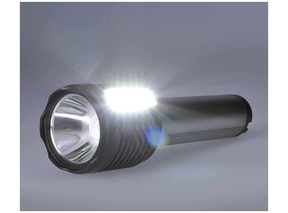 Solight LED nabíjecí ruční svítilna, 150+150lm, Li-Ion