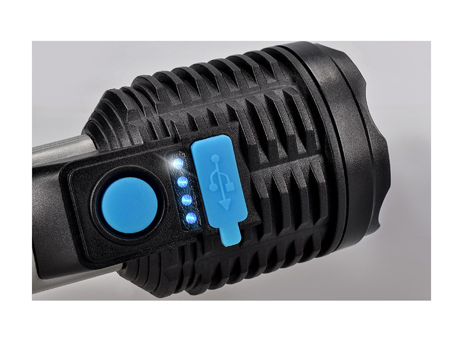 Solight LED nabíjecí ruční svítilna, 150+150lm, Li-Ion
