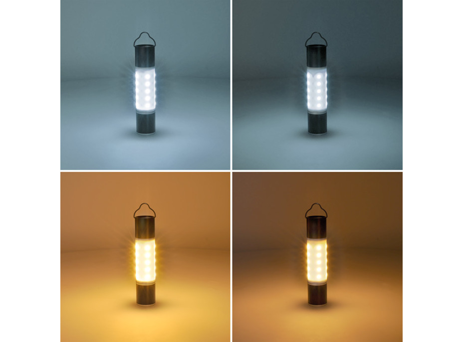 Solight LED nabíjecí ruční svítilna s kampingovou lucernou, 250lm, power bank, Li-Ion