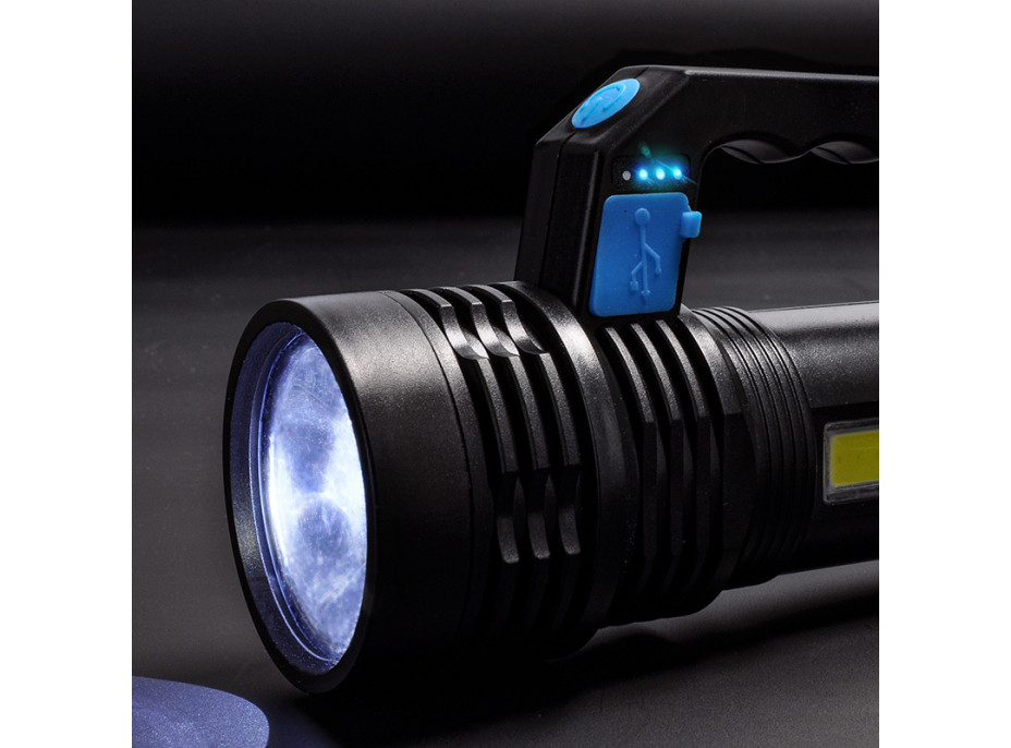 Solight LED nabíjecí svítilna s rukojetí a bočním světlem, 150+100lm, Li-Ion