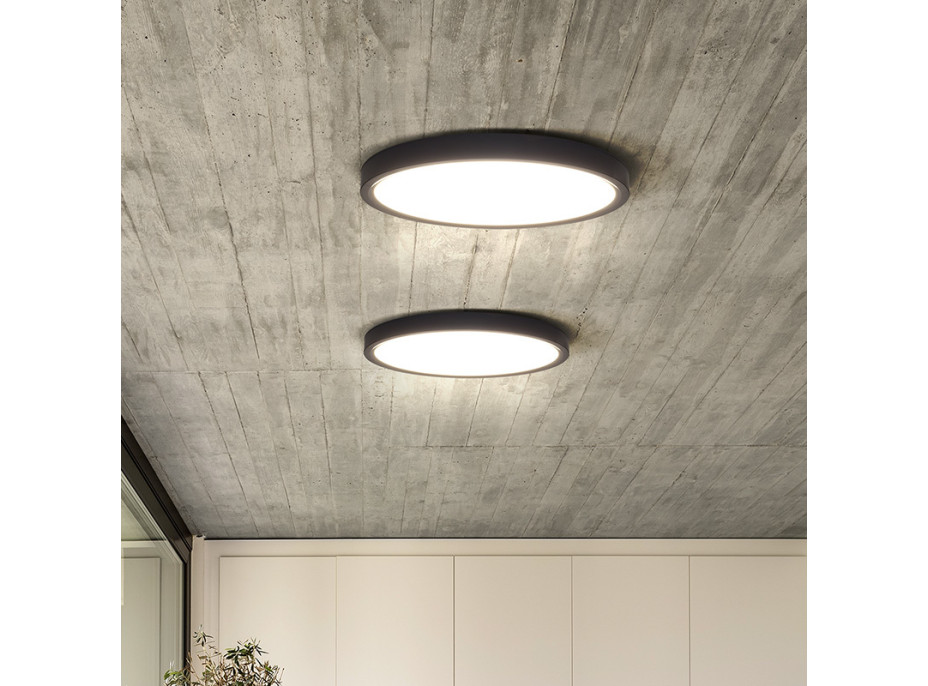 Solight LED osvětlení s dálkovým ovladačem Estela Black, 36W, 2700lm, 30cm, změna chromatičnosti, stmívatelné