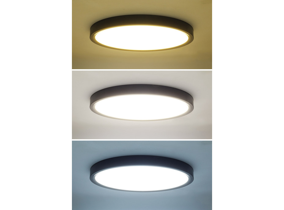 Solight LED osvětlení s dálkovým ovladačem Estela Black, 36W, 2700lm, 30cm, změna chromatičnosti, stmívatelné
