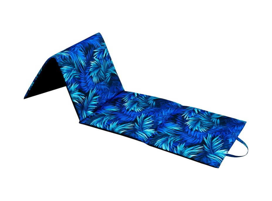 Oboustranná plážová podložka 180x50x3 cm - černá/Blue Passion