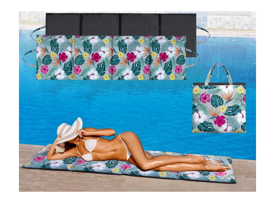 Oboustranná plážová podložka 180x50x3 cm - grafitová/Verano šedá