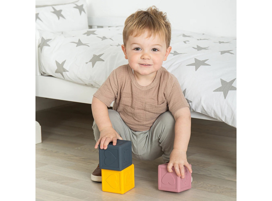Bigjigs Toys Silikonové senzorické kostky