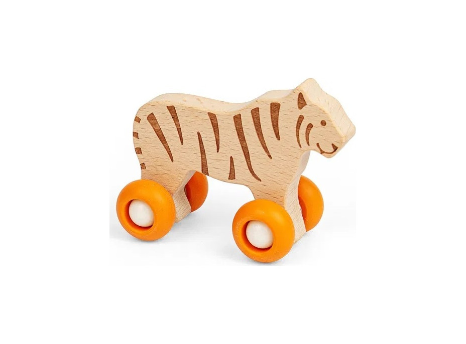 Bigjigs Toys Zvířátko na kolečkách Safari Tygr