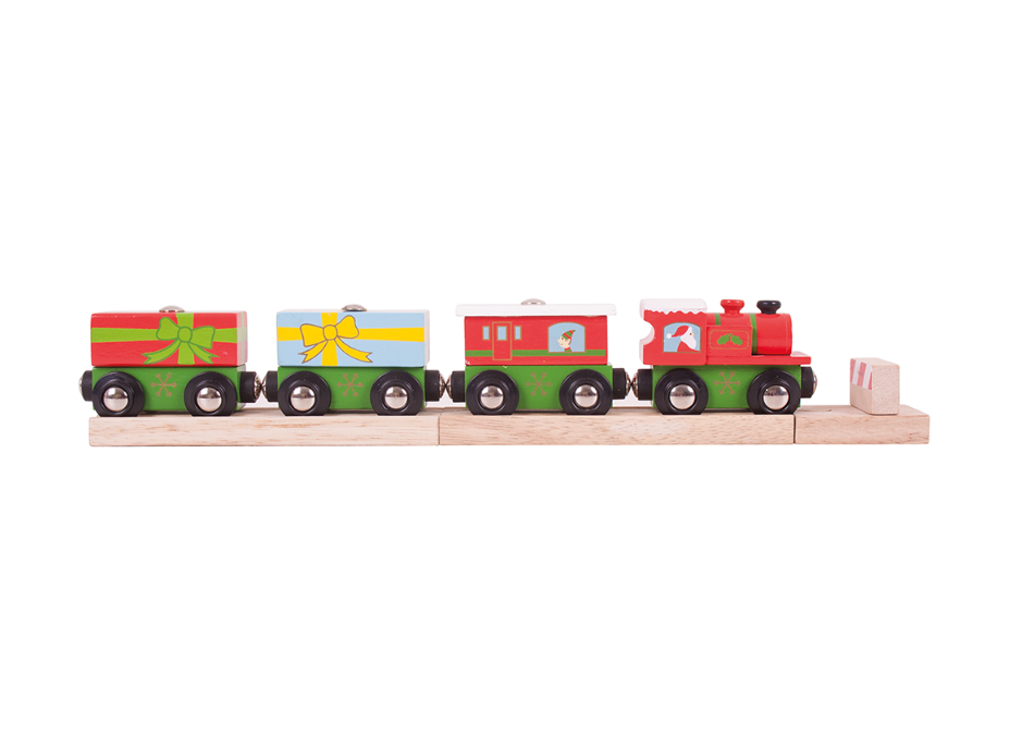 Bigjigs Rail Vánoční vláček + 3 koleje