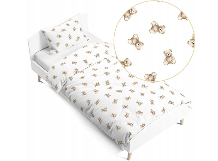 Dětské bavlněné povlečení 140x200 cm BABYMAM PREMIUM - Medvídek Teddy