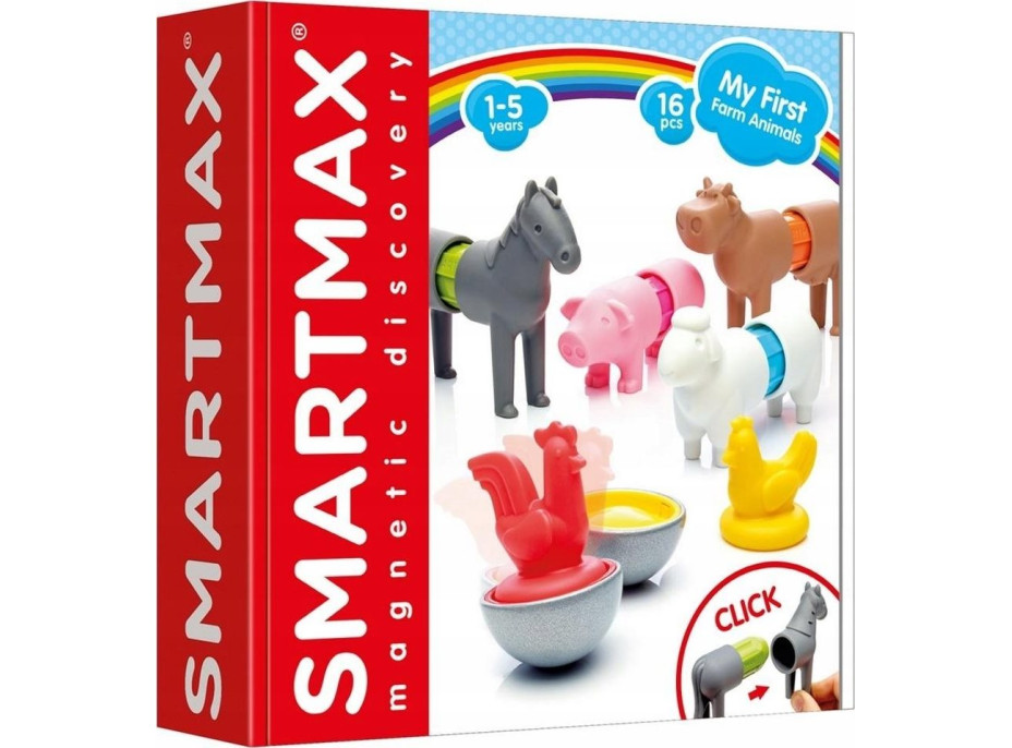 SMARTMAX Magnetická stavebnice Moje první farma 16 dílků