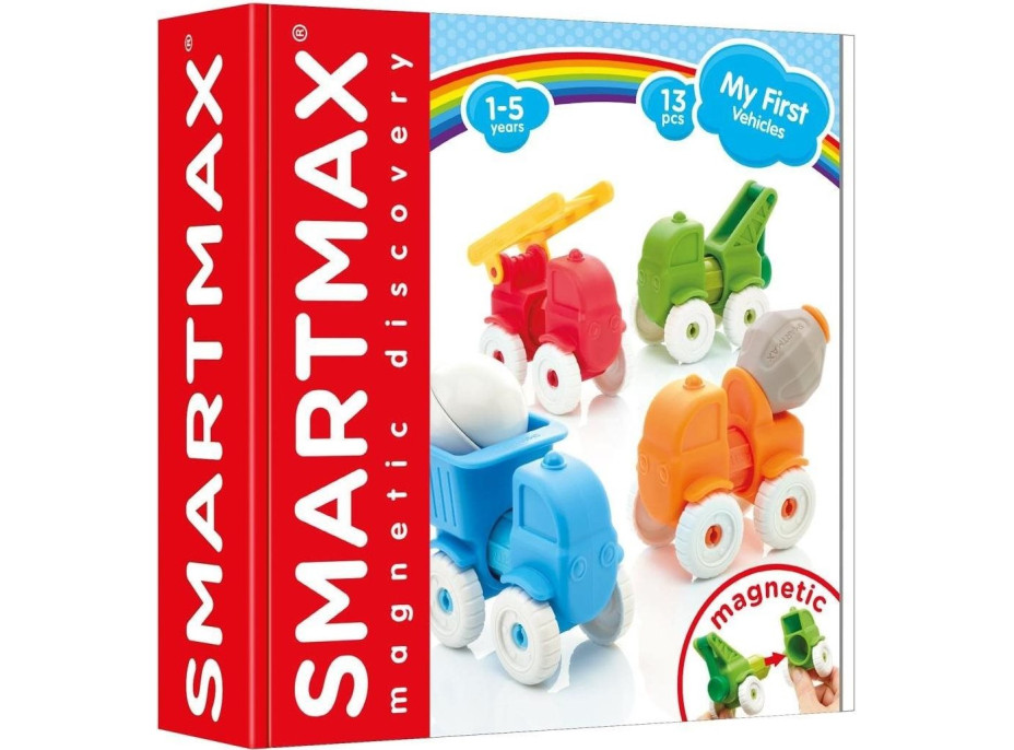 SMARTMAX Magnetická stavebnice Moje první vozidla 13 dílků