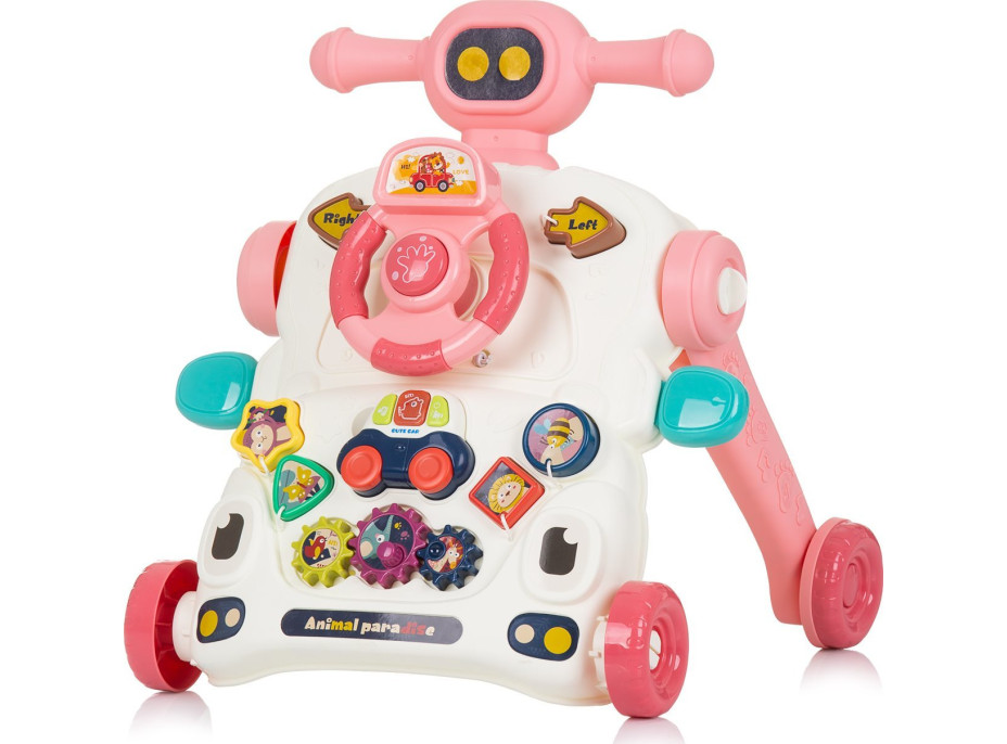 CHIPOLINO Chodítko interaktivní 3v1 Car Pink