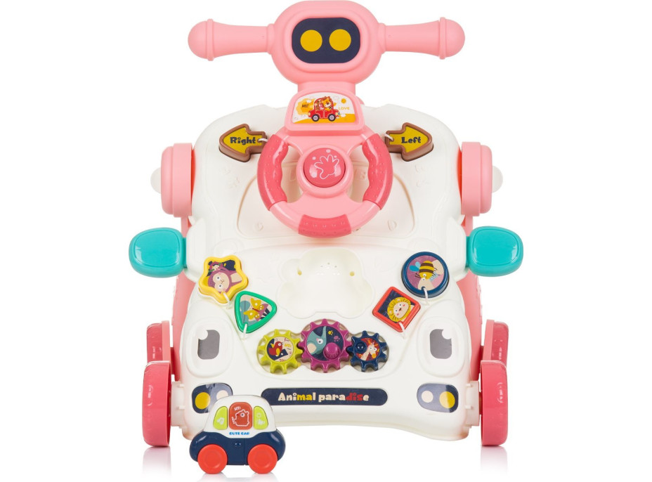 CHIPOLINO Chodítko interaktivní 3v1 Car Pink