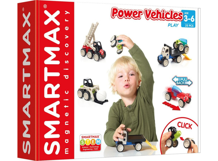 SMARTMAX Magnetická stavebnice Dopravní prostředky 25 dílků