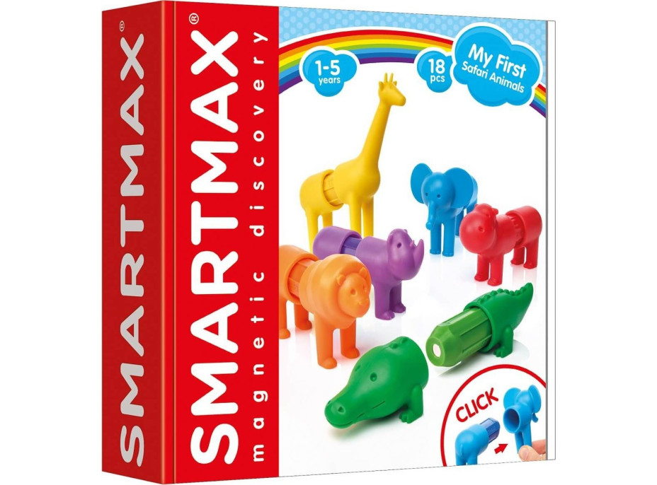 SMARTMAX Magnetická stavebnice Moje první safari 18 dílků