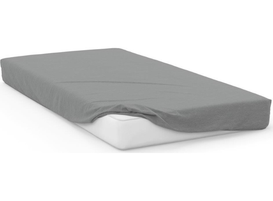 Jersey prostěradlo SOFT 200x160 cm + 25cm - světle šedé