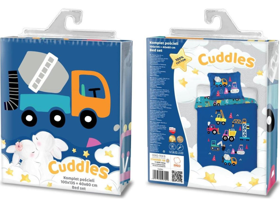 Dětské bavlněné povlečení do postýlky 135x100 cm CUDDLES - Stavební technika