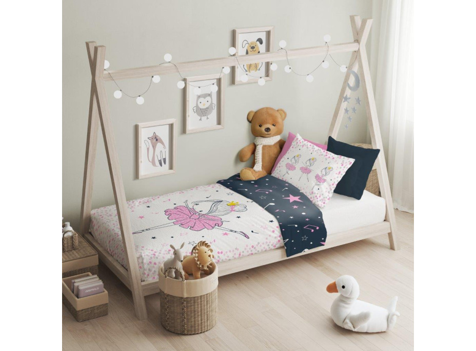 Dětské bavlněné povlečení do postýlky 135x100 cm CUDDLES - Baletka