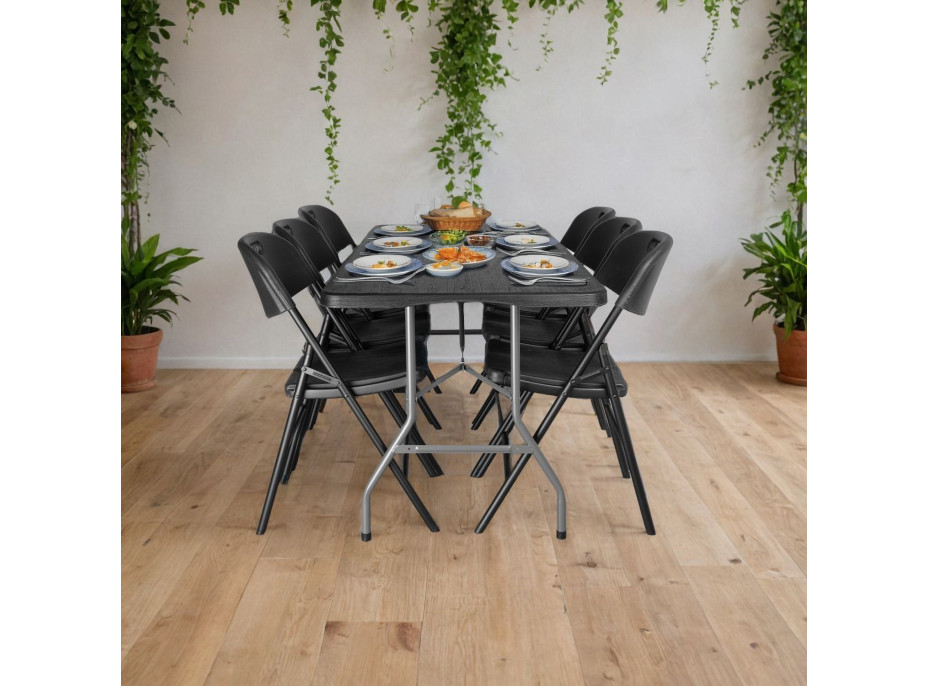 Cateringový set WOODLAN - stůl 180 cm + 6 židlí
