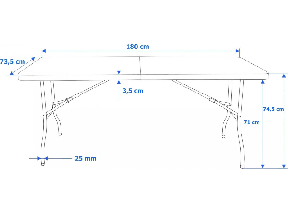 Cateringový set WOODLAN - stůl 180 cm + 6 židlí