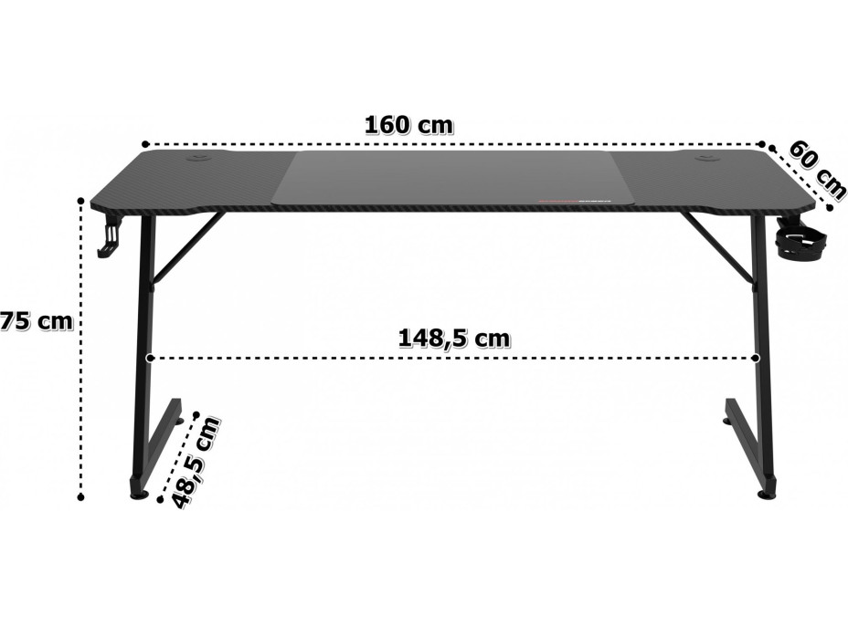 Herní stůl SHADOW GAMER 1.1 160 cm