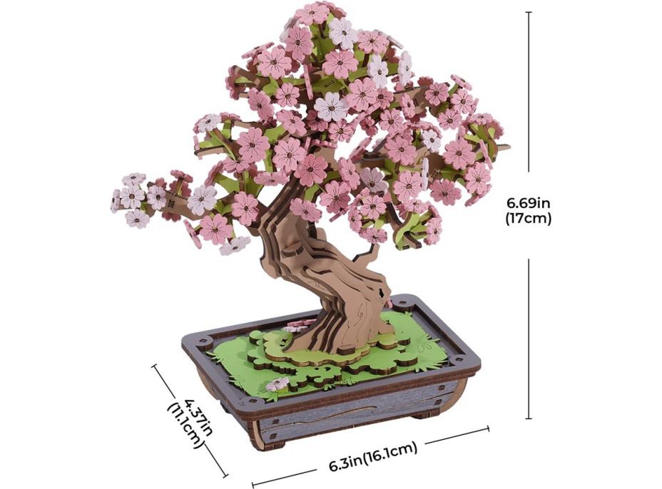 RoboTime 3D dřevěná skládačka Bonsaj sakura