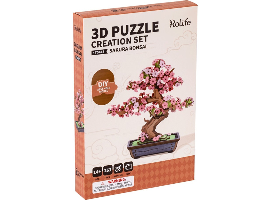 RoboTime 3D dřevěná skládačka Bonsaj sakura