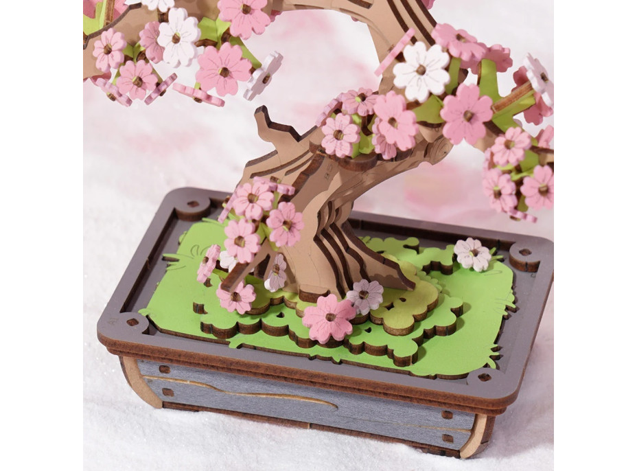 RoboTime 3D dřevěná skládačka Bonsaj sakura
