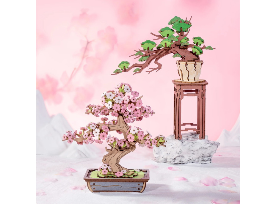 RoboTime 3D dřevěná skládačka Bonsaj sakura