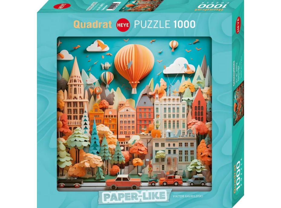 HEYE Čtvercové puzzle Paper-Like: Městská krajina 1000 dílků
