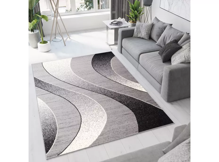 Kusový koberec TAPIS Waves - světle šedý