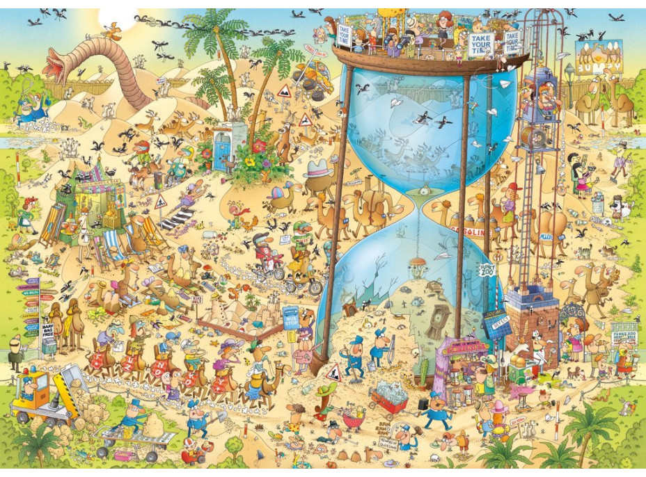 HEYE Puzzle Šílená ZOO: Pouštní expozice 1000 dílků
