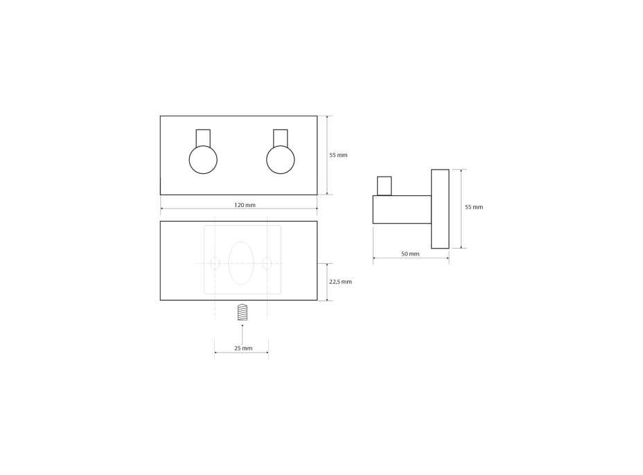 Sapho X-SQUARE dvojháček, chrom XQ206