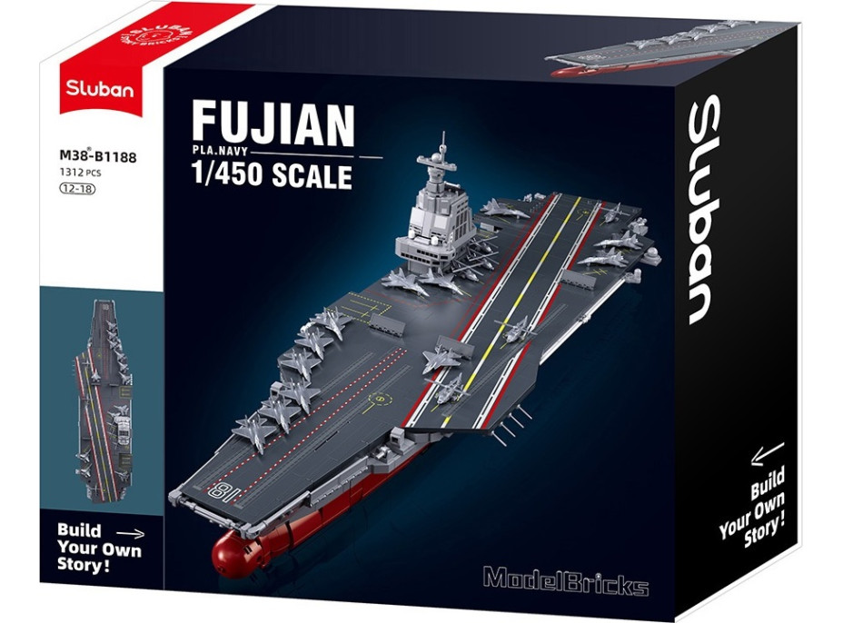Sluban Model Bricks M38-B1188 Letadlová loď Fujian