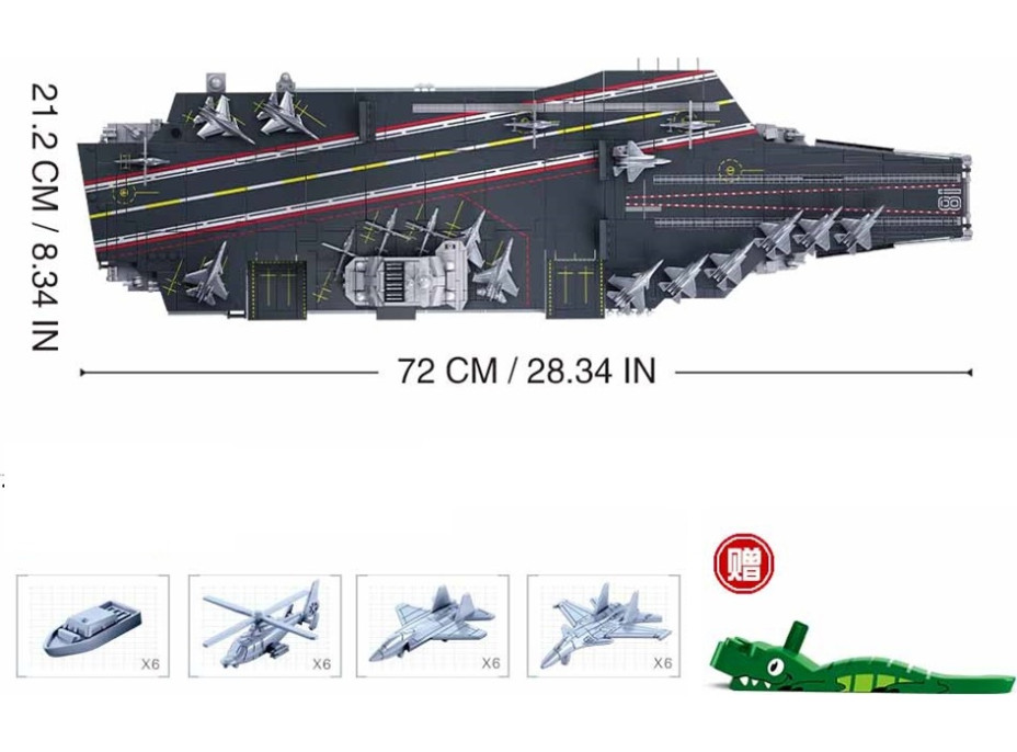 Sluban Model Bricks M38-B1188 Letadlová loď Fujian