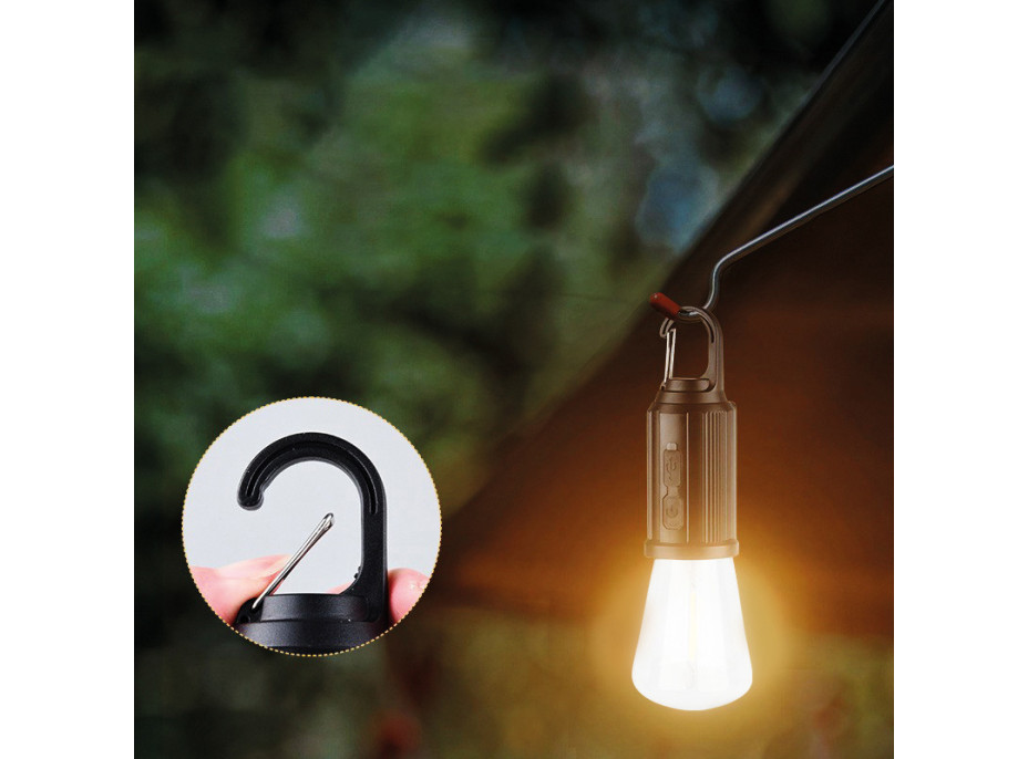 Solight LED nabíjecí žárovka Camping, 100lm, Li-Ion, display box