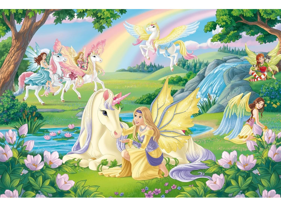 SCHMIDT Puzzle Bayala: Magičtí jednorožci 100 dílků + figurka Schleich