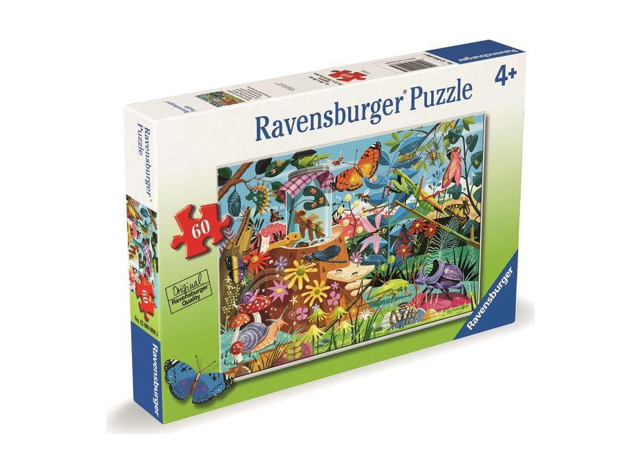 RAVENSBURGER Puzzle Zahradní dobrodružství s broučky 60 dílků