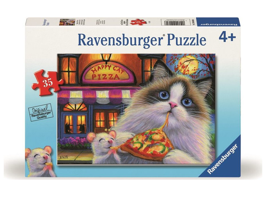 RAVENSBURGER Puzzle Pizza pro kočku - rozmanitost chutí 35 dílků