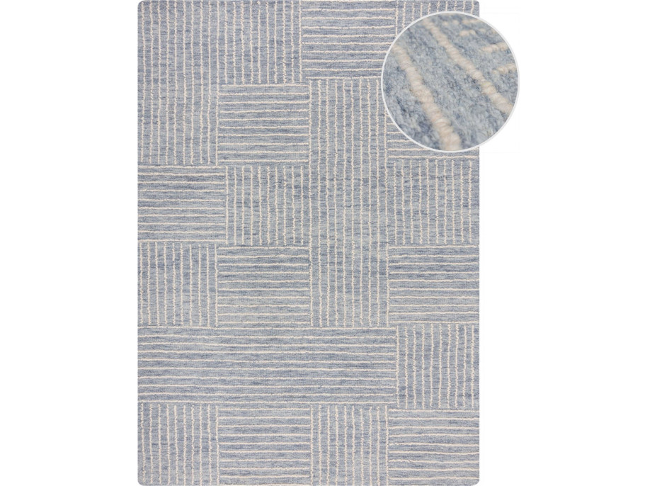 Kusový koberec Memphis Abstract Check Blue